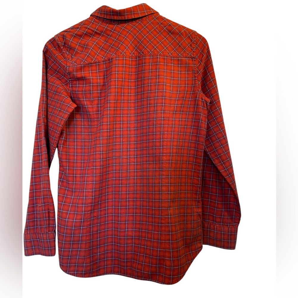 EDDIE BAUER Red/Blue Plaid Flannel-Like Button-Down Shirt Top - Size Small - Picture 6 of 16